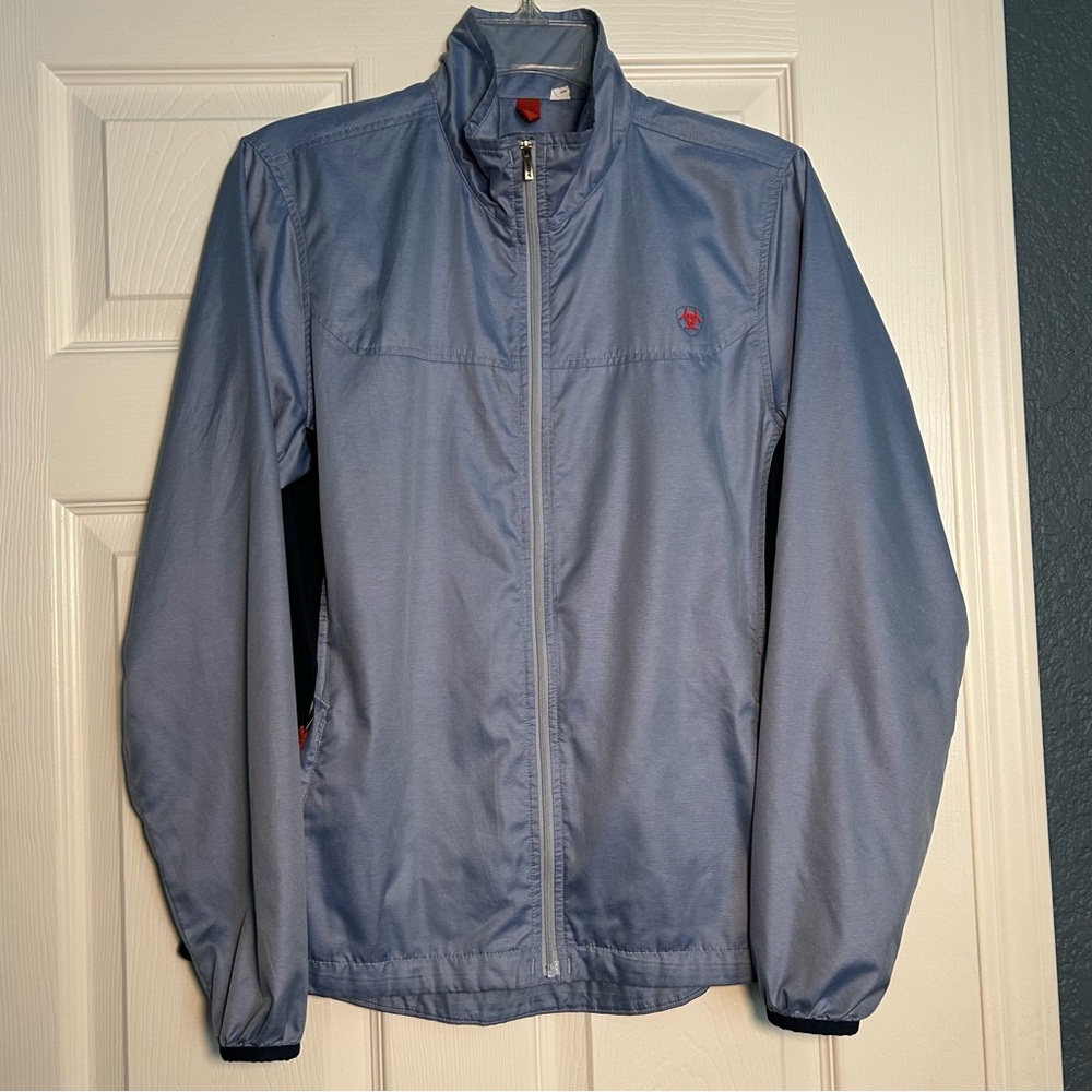 Ariat Ideal Windbreaker Women Jacket Blue Opal Medium Mesh Lined Breathable‎